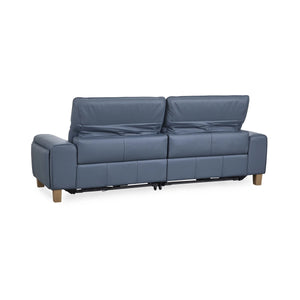 Alea Leather Power Recliner Sofa - Smoke Blue