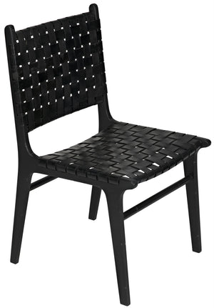 Dede Dining Chair, Leather, Black