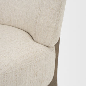 Vyra Dark Brown Wood w/ Cream Fabric Accent Chair