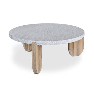 Wunder Coffee Table White with Terrazzo Top