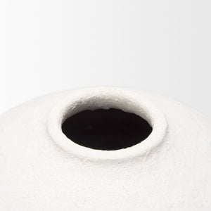 Karakum II Large White Textured Ceramic Vase