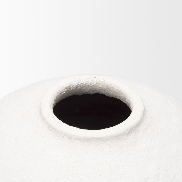 Karakum II Large White Textured Ceramic Vase