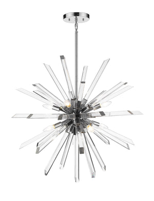Burst 8 Light Chandelier in Chrome Finish