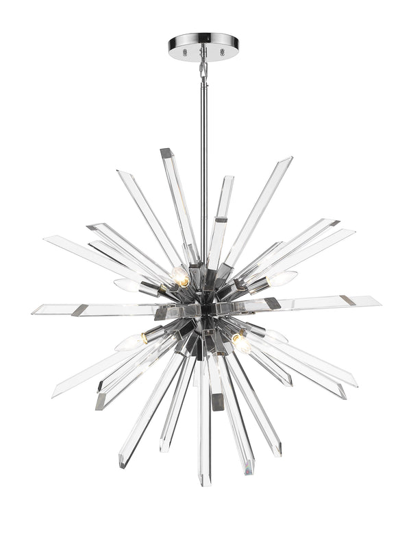 Burst 8 Light Chandelier in Chrome Finish
