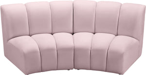 Lynda 2pc. Modular Sectional In Pink Velvet