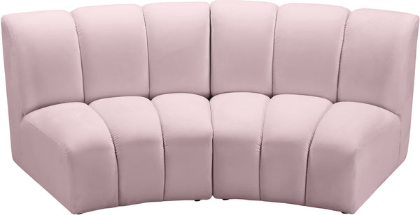 Lynda 2pc. Modular Sectional In Pink Velvet
