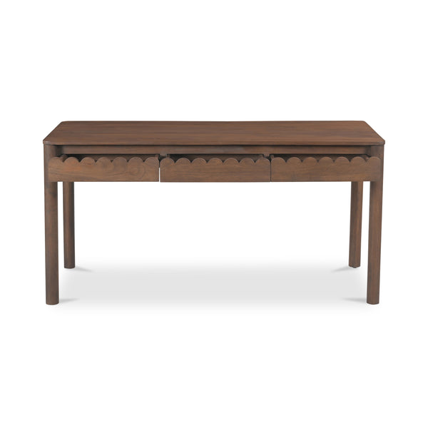 Moe's Wiley Desk with Scalloped Edges in Brown