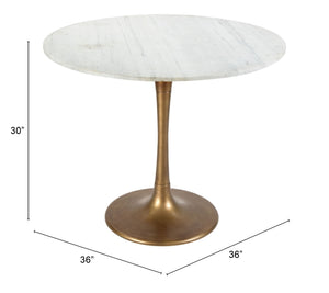 Fullerton Dining Table White & Gold