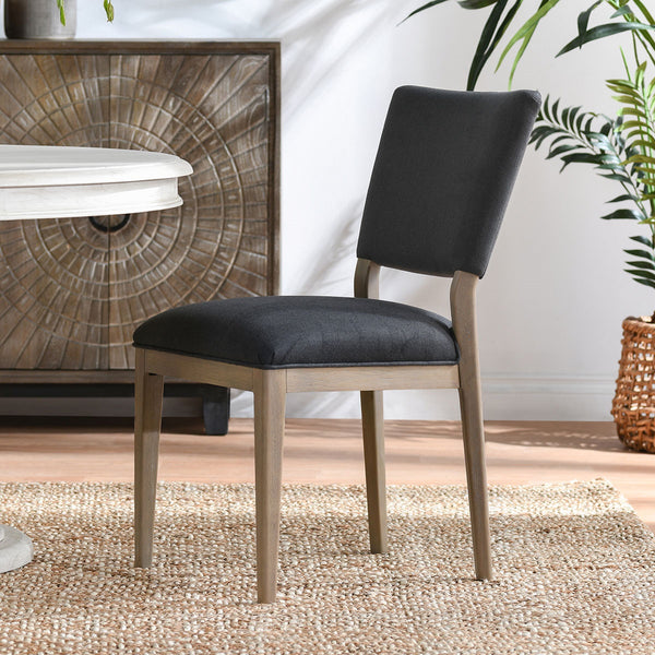 Phillip Upholstered Dining Chair Set of 2 - Linen Blend, Wood Frame