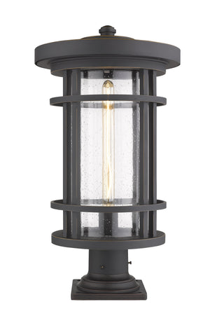 Jordan 1 Light Outdoor Pier Mounted Fixture in Oil Rubbed Bronze Finish