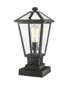 Talbot 1 Light Outdoor Pier Mounted Fixture in Black Finish