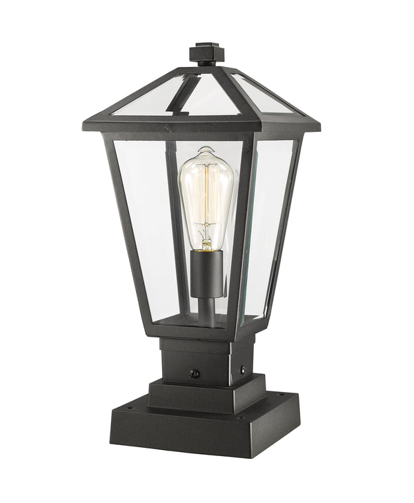 Talbot 1 Light Outdoor Pier Mounted Fixture in Black Finish