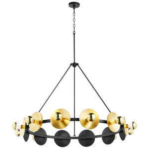 Artemis Chandelier in Noir and Gold Leaf