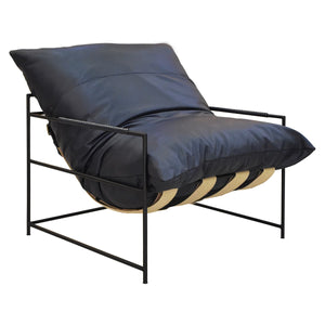 Palermo Leather Accent Chair with Metal Frame