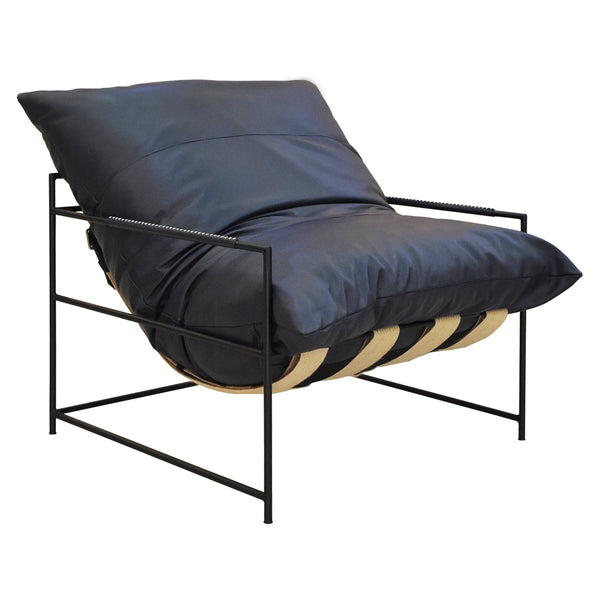 Palermo Leather Accent Chair with Metal Frame