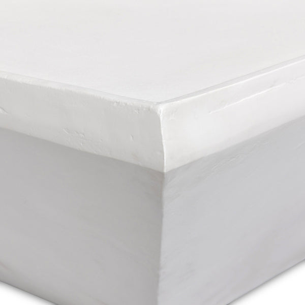 Drake Outdoor Coffee Table - Matte White Cast Aluminum