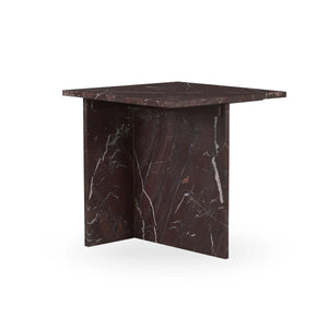Bexly Marble Square End Table - Merlot