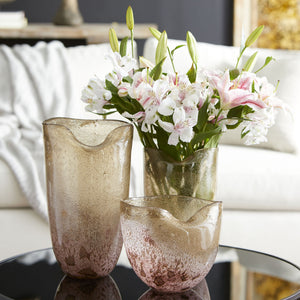 Wide Prospero Vase in Purple and Gold Dust