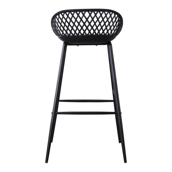 Piazza Outdoor Barstool Set, Black, Wicker Back