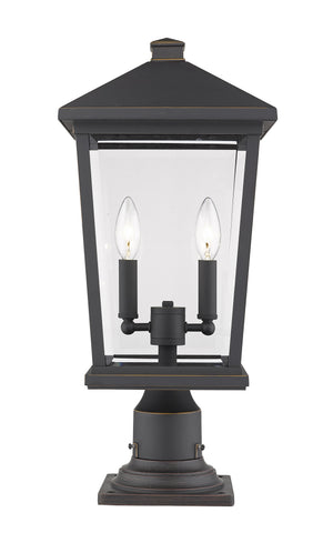 Beacon 2 Light Outdoor Pier Mounted Fixture in Oil Rubbed Bronze Finish