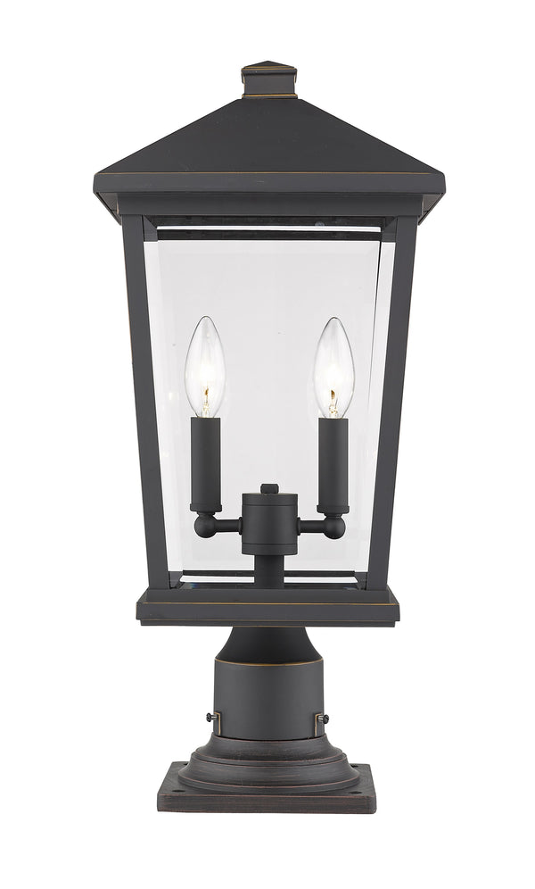 Beacon 2 Light Outdoor Pier Mounted Fixture in Oil Rubbed Bronze Finish