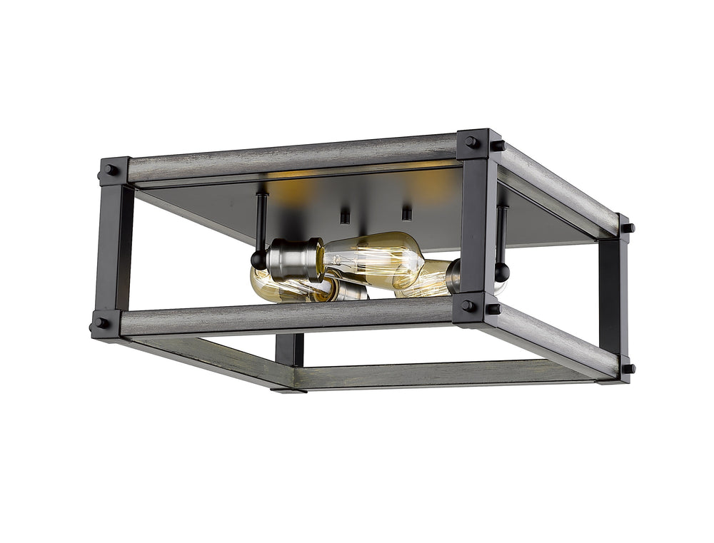 Kirkland 3 Light Flush Mount in Ashen Barnboard Finish