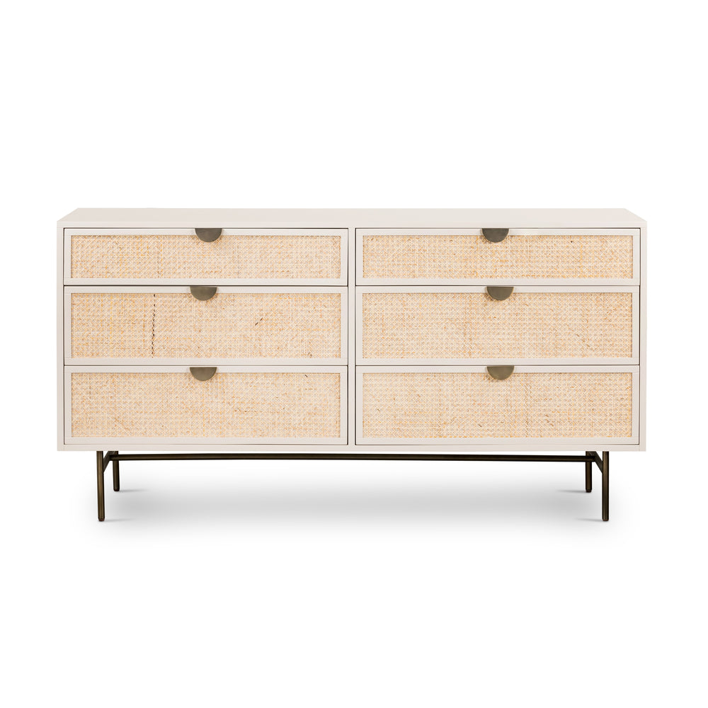 Luella 6 Drawer Dresser In Matte Alabaster