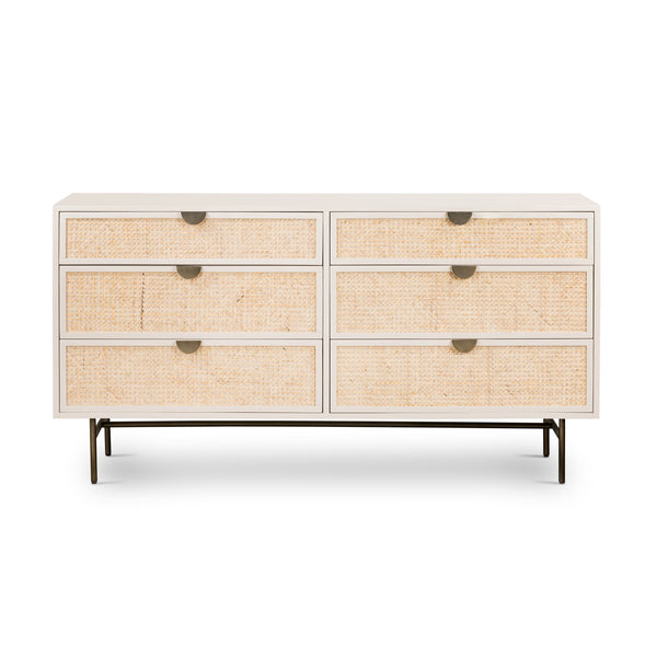 Luella 6 Drawer Dresser In Matte Alabaster