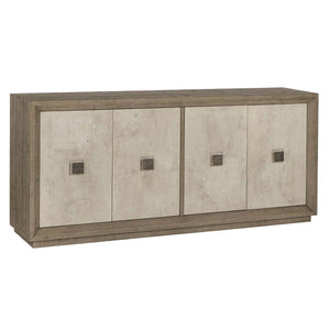 Denver Solid Wood 4Dr Cabinet - Distressed Gray/White
