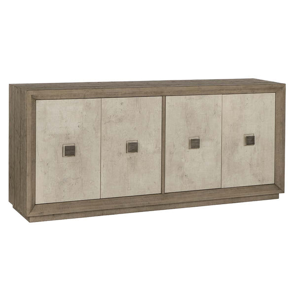 Denver Solid Wood 4Dr Cabinet - Distressed Gray/White