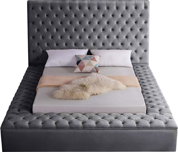 Randal Full Bed In Grey Velvet