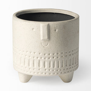 Jacob I Short White Ceramic Smiling Face Vase
