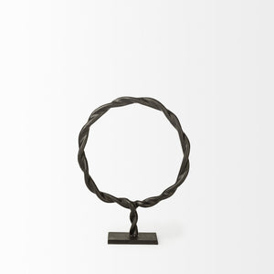 Rizwan (Small) Black Aluminum Braided Circular Object