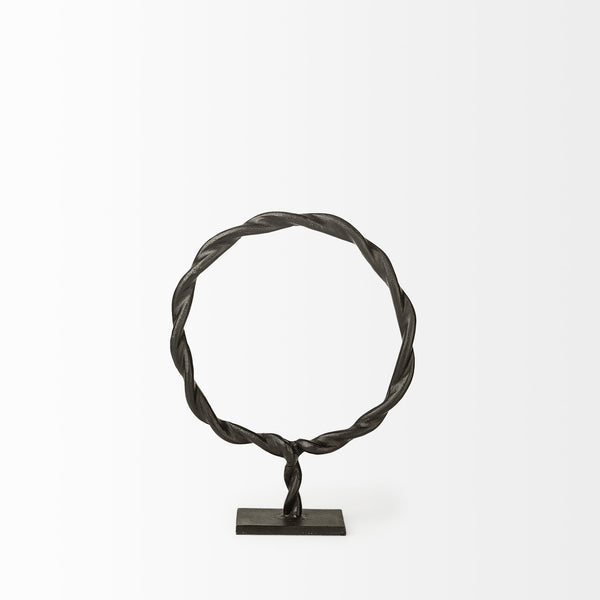 Rizwan (Small) Black Aluminum Braided Circular Object