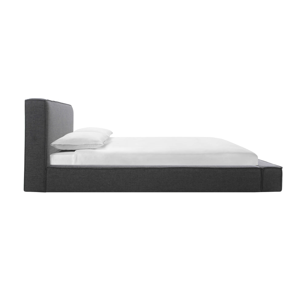 Olafur Black Linen Queen Bed