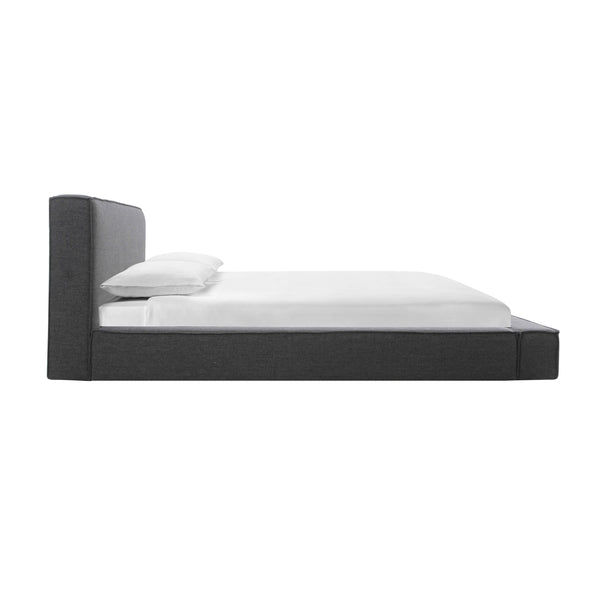 Olafur Black Linen Queen Bed