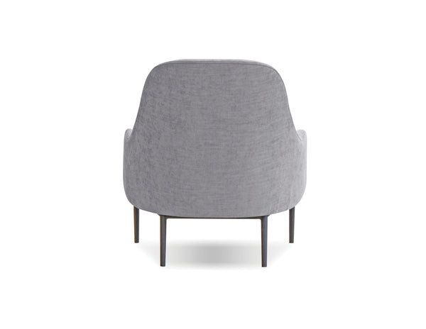 Swoon Lounge Chair in grey fabric with black legs