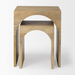 Chloe 20.0L x 20.0W x 24.0H Set of 2 Cottage Wood Nesting Accent Tables