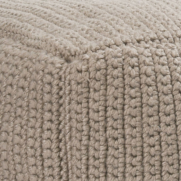 Performance Prism Pouf - Natural Knitted Outdoor