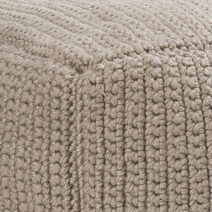 Performance Prism Pouf - Natural Knitted Outdoor