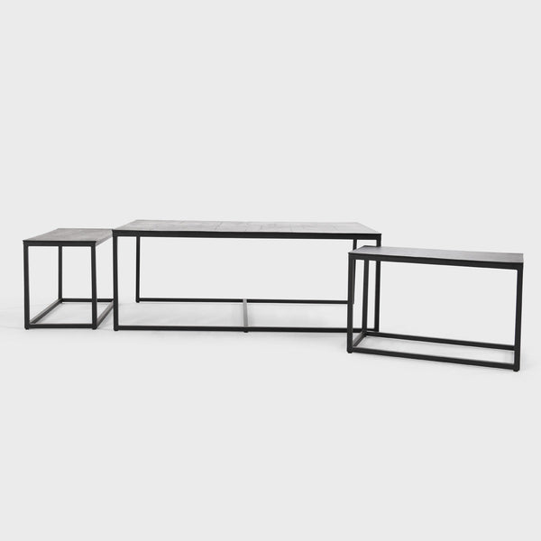 Buckley Cast Aluminum Rectangle Coffee Table Set
