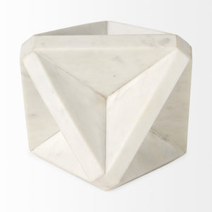 Sophia 5.5 L x 5.5 W x 8.5 H White Marble Decor Stand