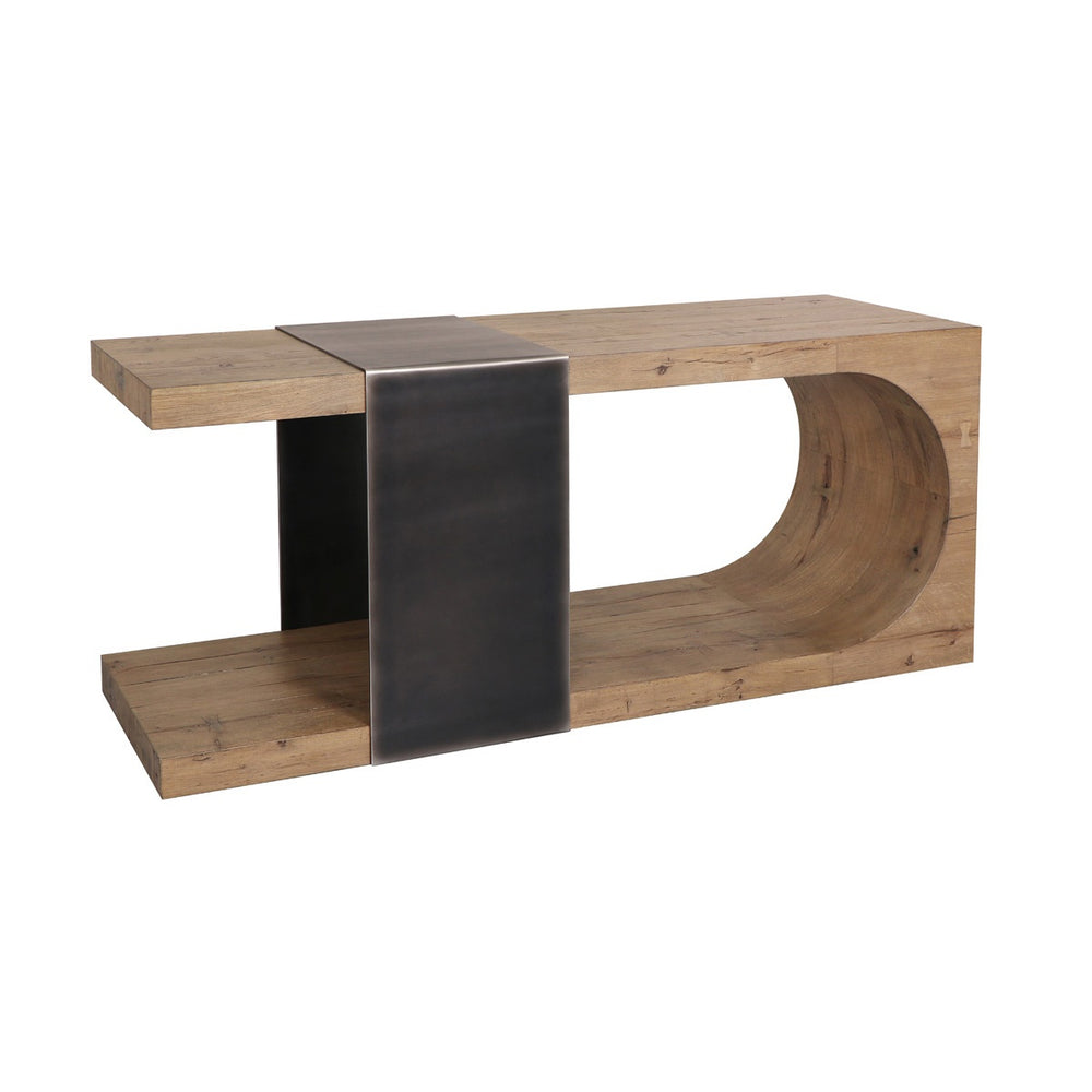 Danica Solid Wood Console Table with Open Shelving