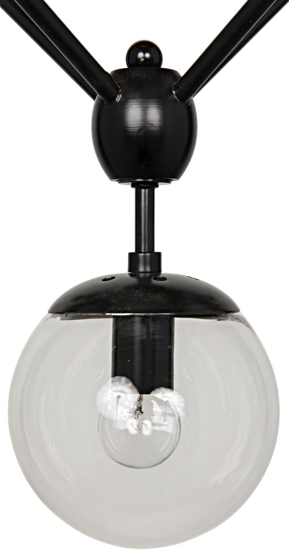 Pluto Chandelier, Small, Black Steel