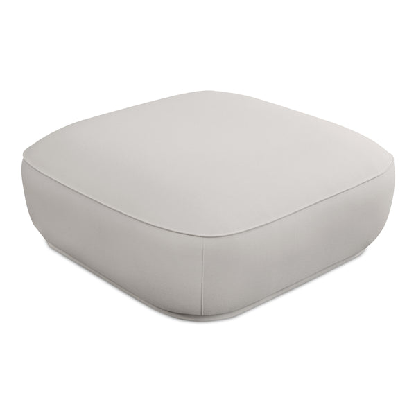 Moe's Marion Square Ottoman White Fabric