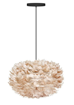 Eos Medium Hardwired Pendant in Light Brown with Black Cord
