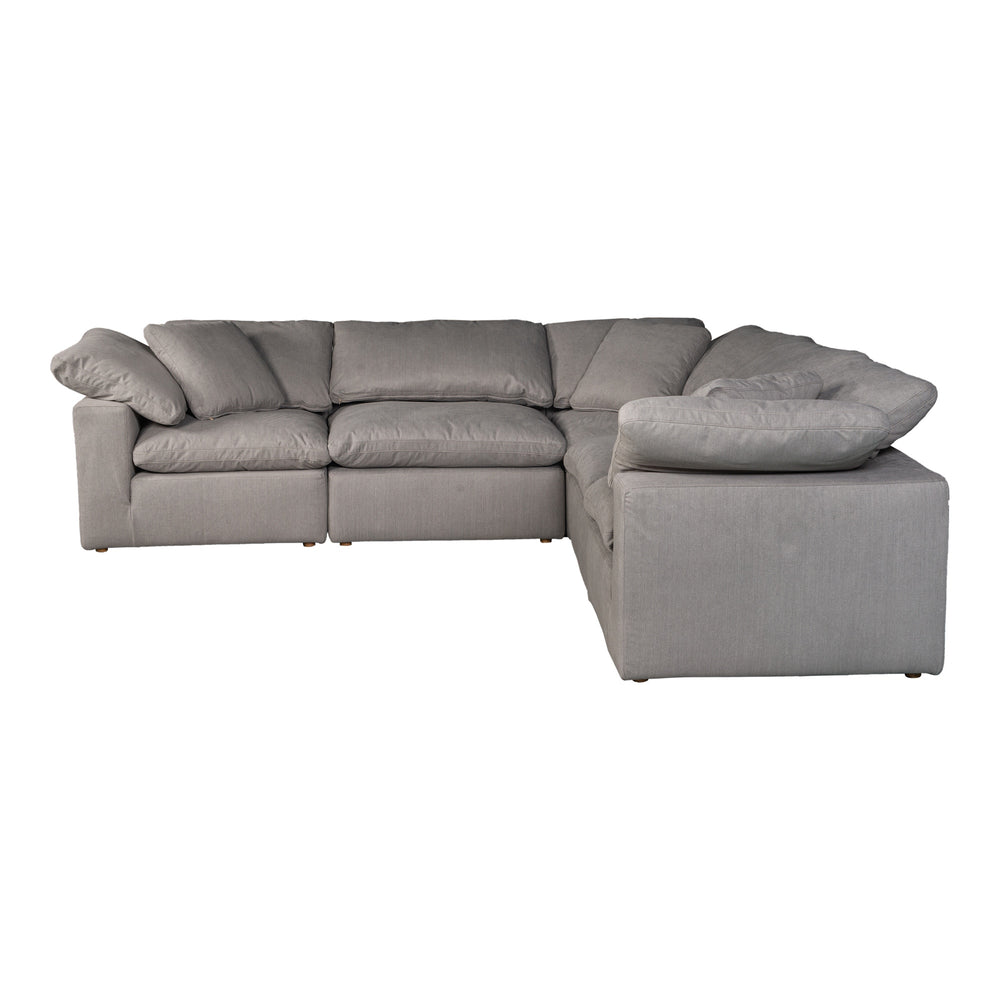 Moe's Terra Classic L-Shaped Modular Sectional in Light Grey
