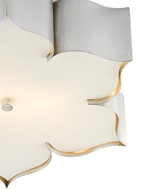 Grand Lotus Silver Flush Mount In Contemporary Silver Leaf