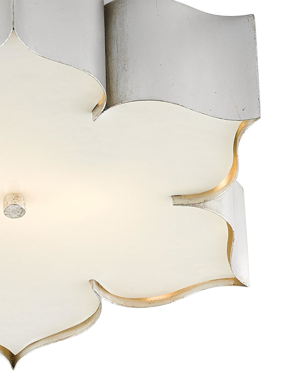 Grand Lotus Silver Flush Mount In Contemporary Silver Leaf