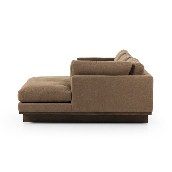 Everly 2-Piece Sectional In Antwerp Cafe And Terra Brown Parawood